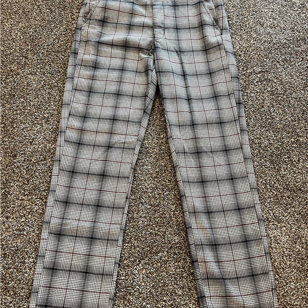 American Eagle Outfitters Gray Plaid Trousers